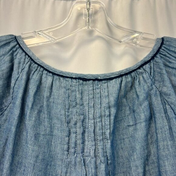 Dylan Womens Peasant Top Multicolor Long Sleeve V Neck Pintuck Blouse Boho XS - Picture 3 of 10